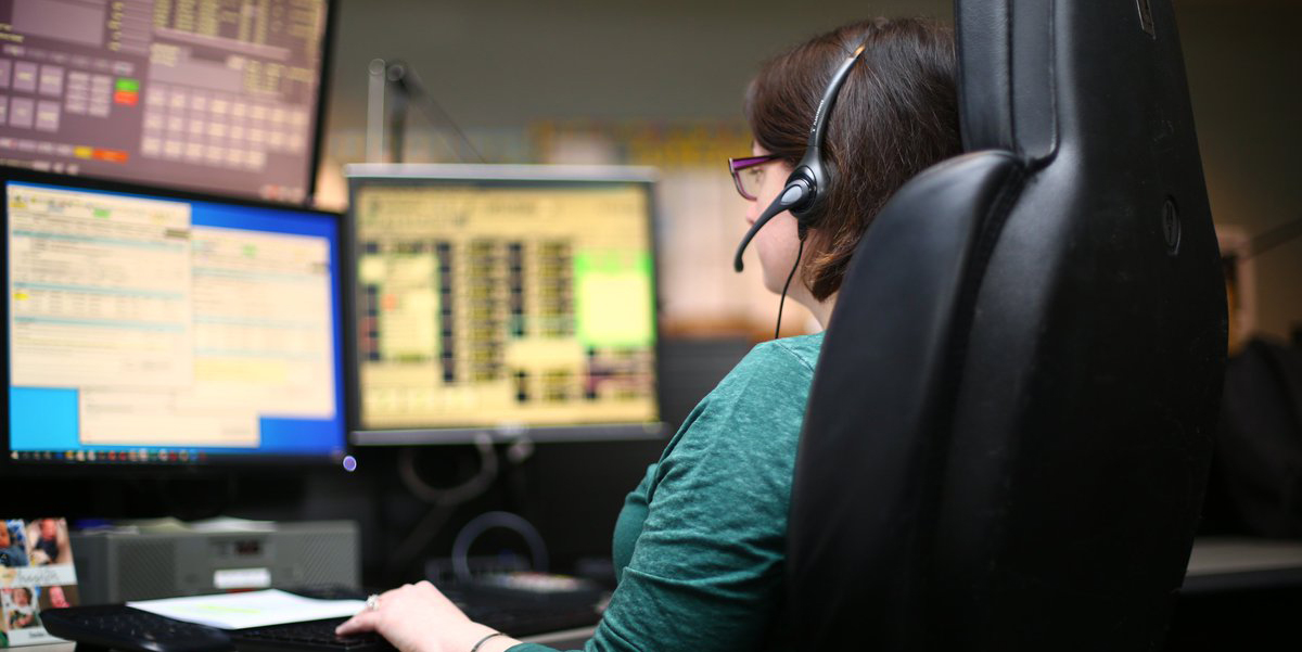 medical dispatcher on the job